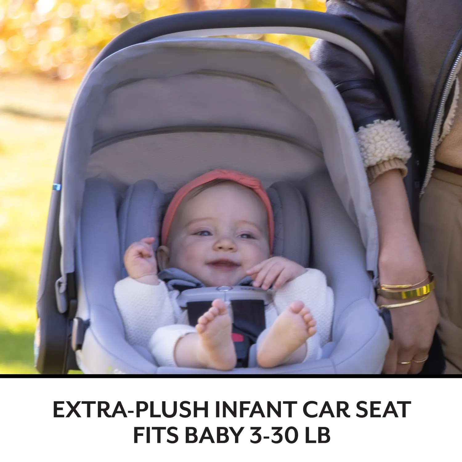 Evenflo Revolve180 LiteMax NXT Rotational Infant Car Seat with SensorySoothe (Jasper Black)