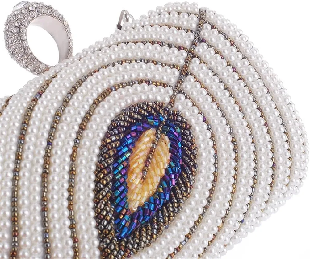 Evening Party Bag European and American Popular Ruili Dinner Party Bag Women's Pearl Beaded Bag(E)