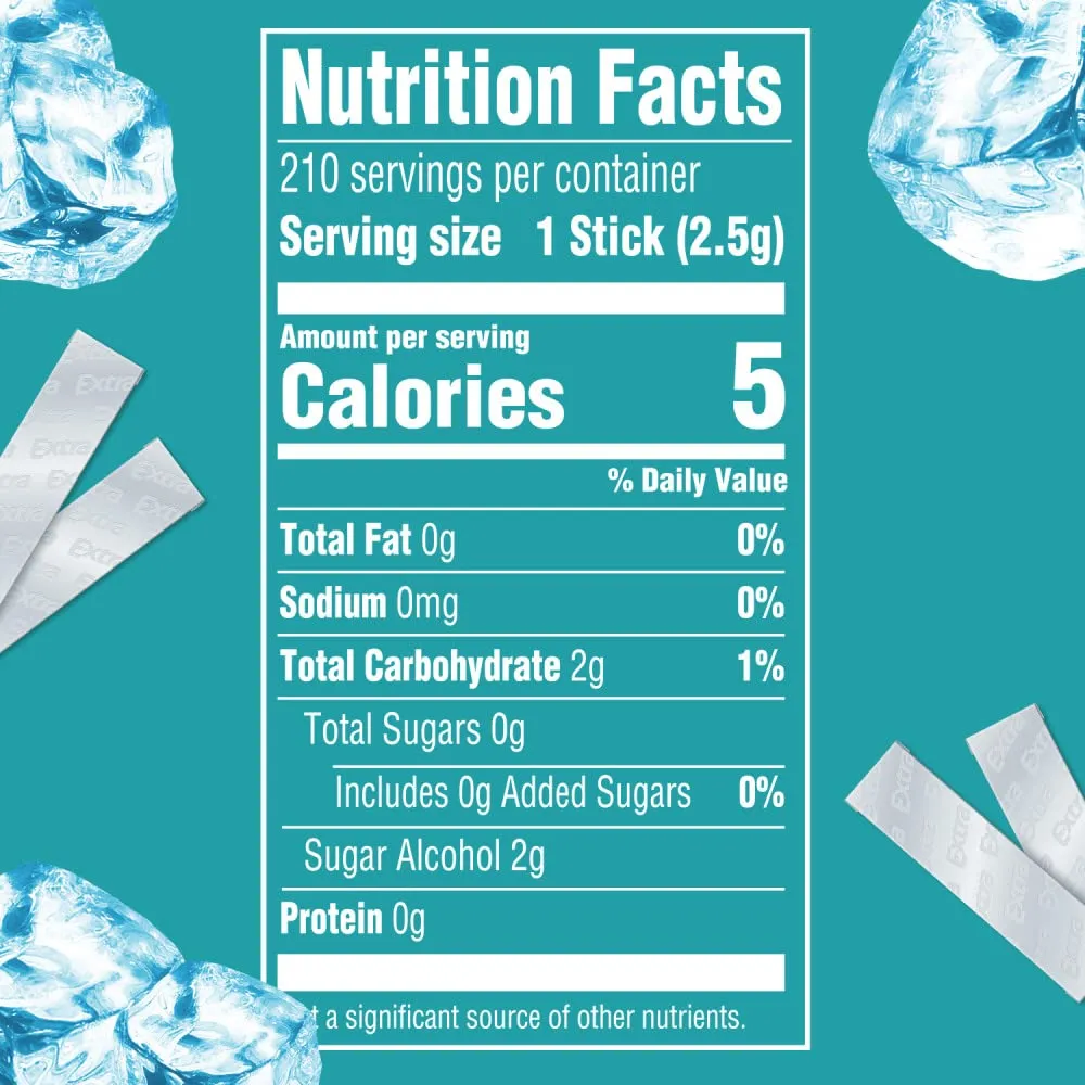 EXTRA Gum Polar Ice, Bulk Chewing Gum Sugar-Free, Mega Pack of 6 with 35 Sticks Each