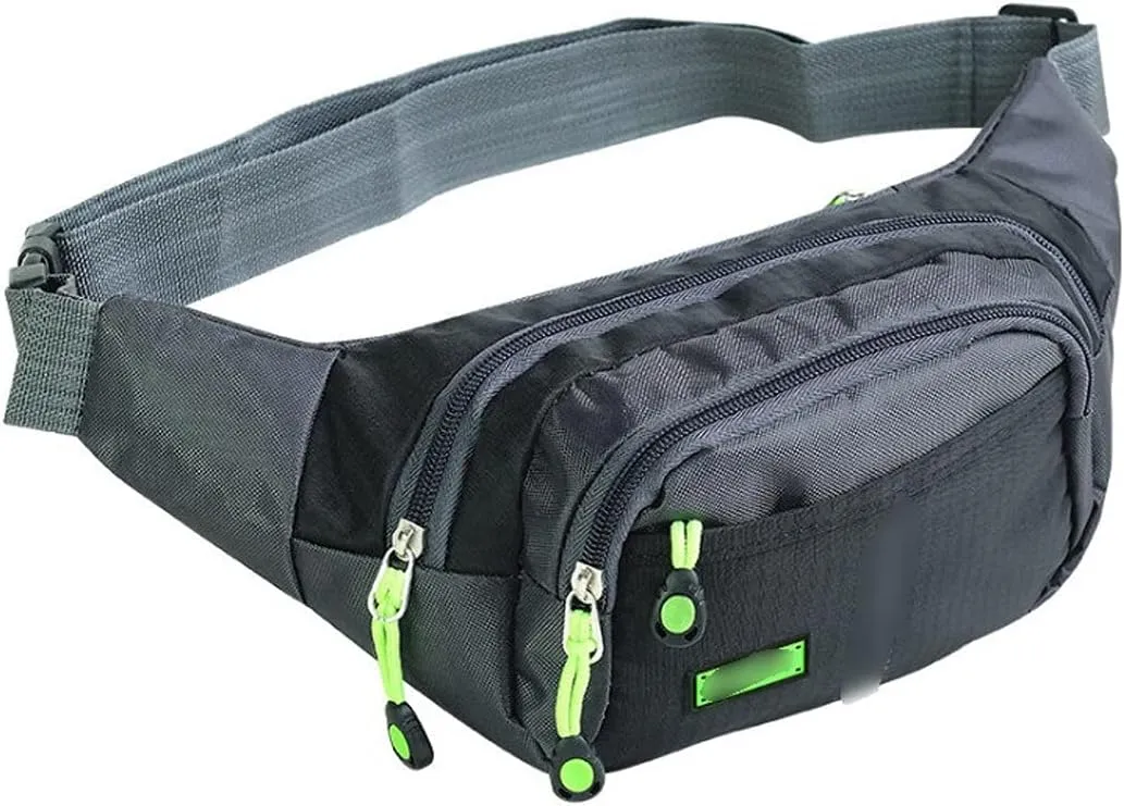 Fanny Pack Bag Canvas Unisex Fanny Pack,Waist Hip Belt Bag Purse Pouch Pocket, Travel Running Sport Bum Waterproof (Black)