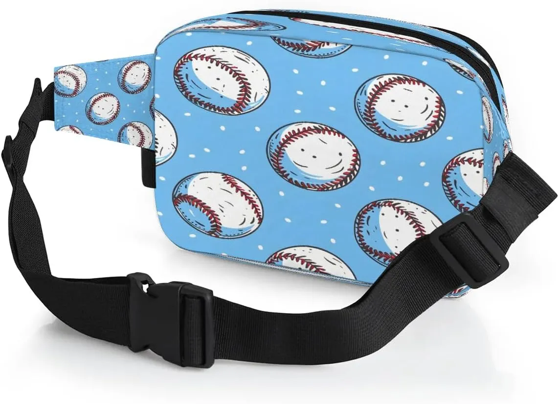 Fanny Pack Crossbody for Women Men Cartoon Baseball Fanny Pack Cross Body Bag for Shopping Traveling Running Hiking Cycling