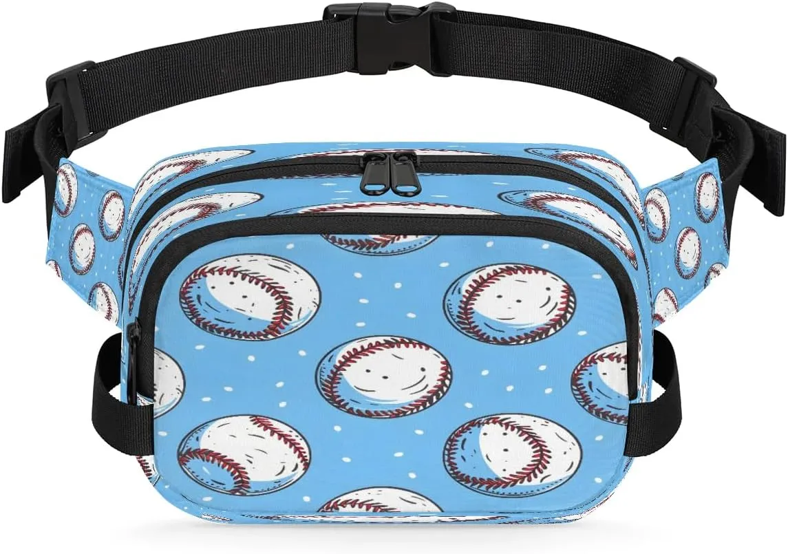Fanny Pack Crossbody for Women Men Cartoon Baseball Fanny Pack Cross Body Bag for Shopping Traveling Running Hiking Cycling