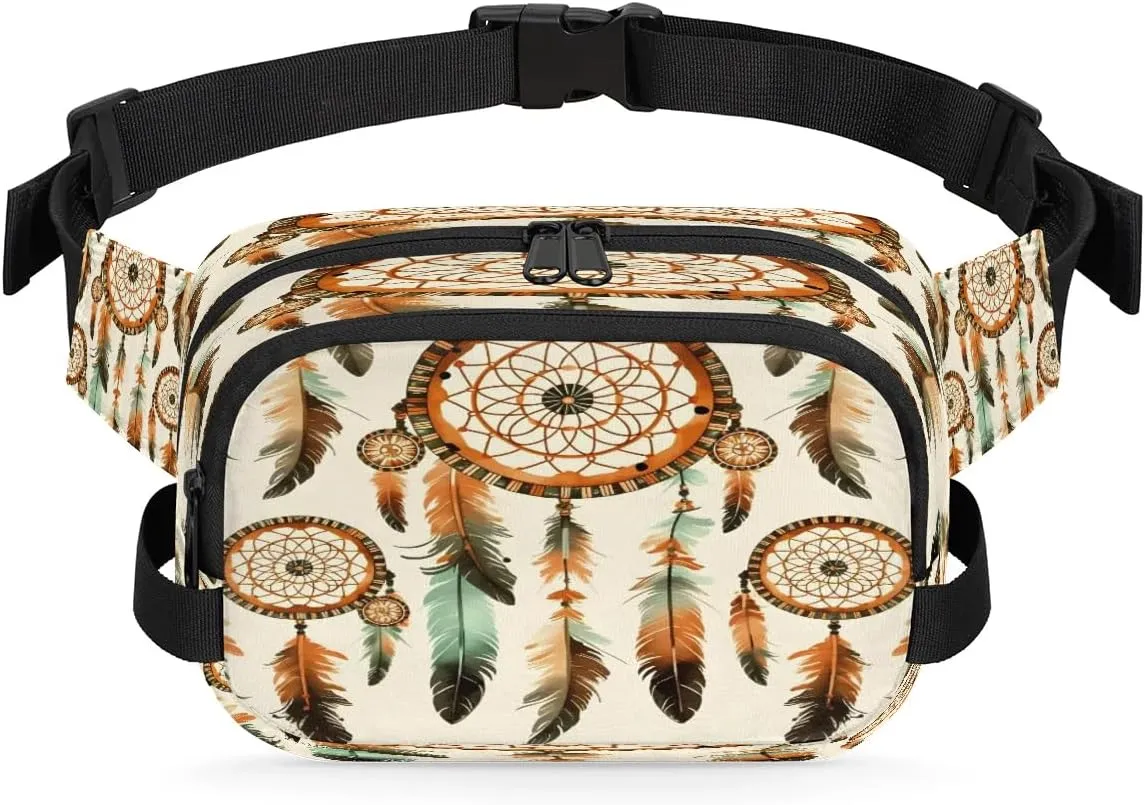 Fanny Pack Crossbody for Women Men Dream Catcher Ethnic Fanny Pack Cross Body Bag for Shopping Traveling Running Hiking Cycling