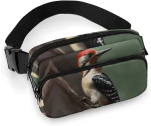 Fanny Pack for Men Women Woodpecker Belt Bag Lightweight Waist Bag Pack Full Printed Pack With Adjustable Strap For Running Hiking Travel