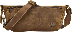 Fanny Pack Waist Bag Genuine Leather Tavel Pouch with Card Slots Water Resistant Waist Bag(Brown)