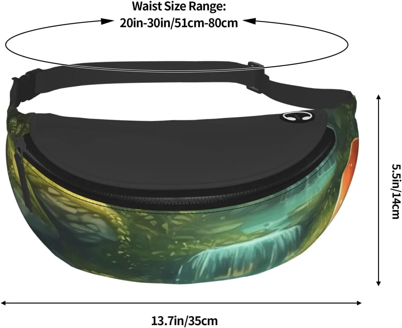 Fantasy River Mushroom in Jungle Trees Fanny Pack for Women Men Fashion Waist Pack Adjustable Belt Bag for Workout Running Travelling Casual Waist Bag