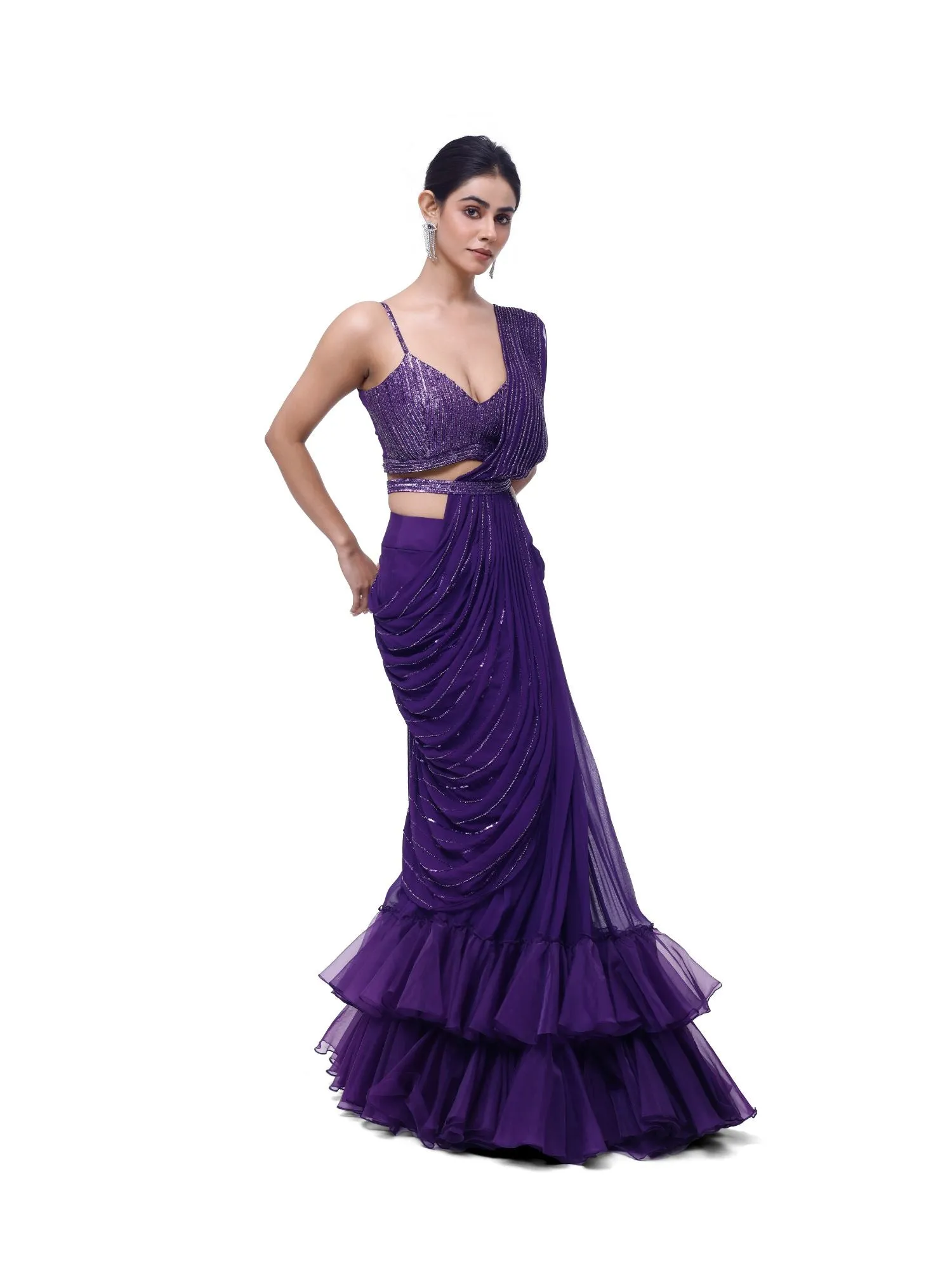 Fish Cut Drape saree