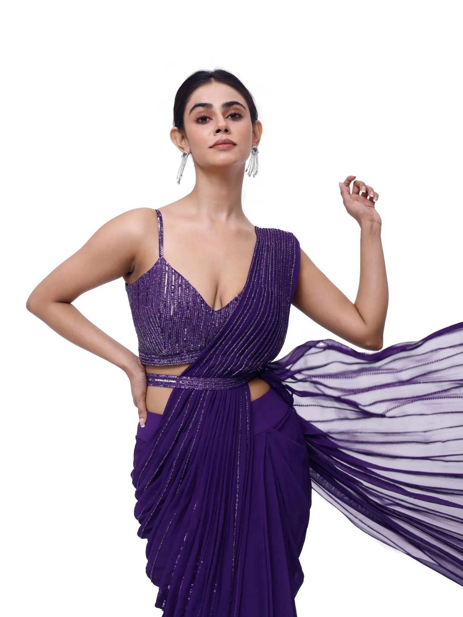Fish Cut Drape saree