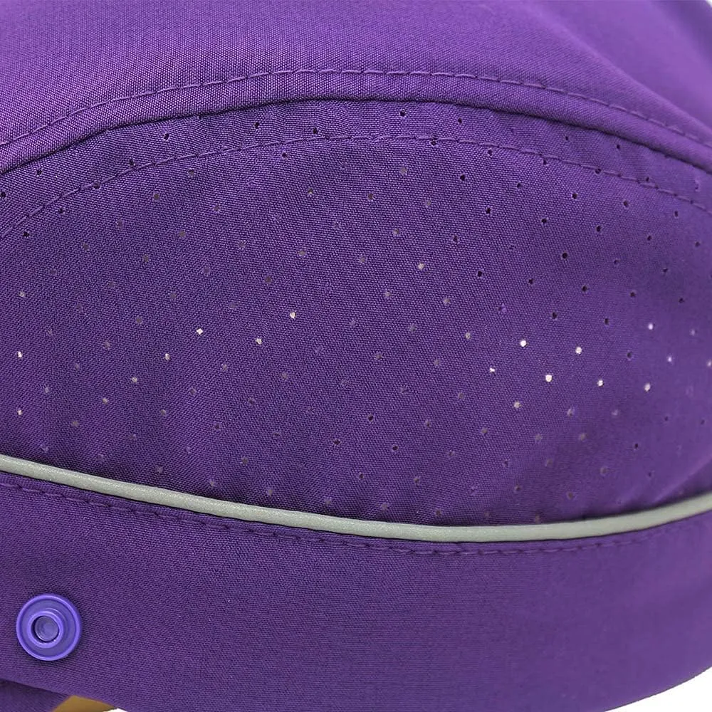 Fishing Hat Sun Cap UPF 50  Outdoor Hiking Hat with Removable Mesh Face Neck Flap Cover Windproof Strap (Color : Purple)