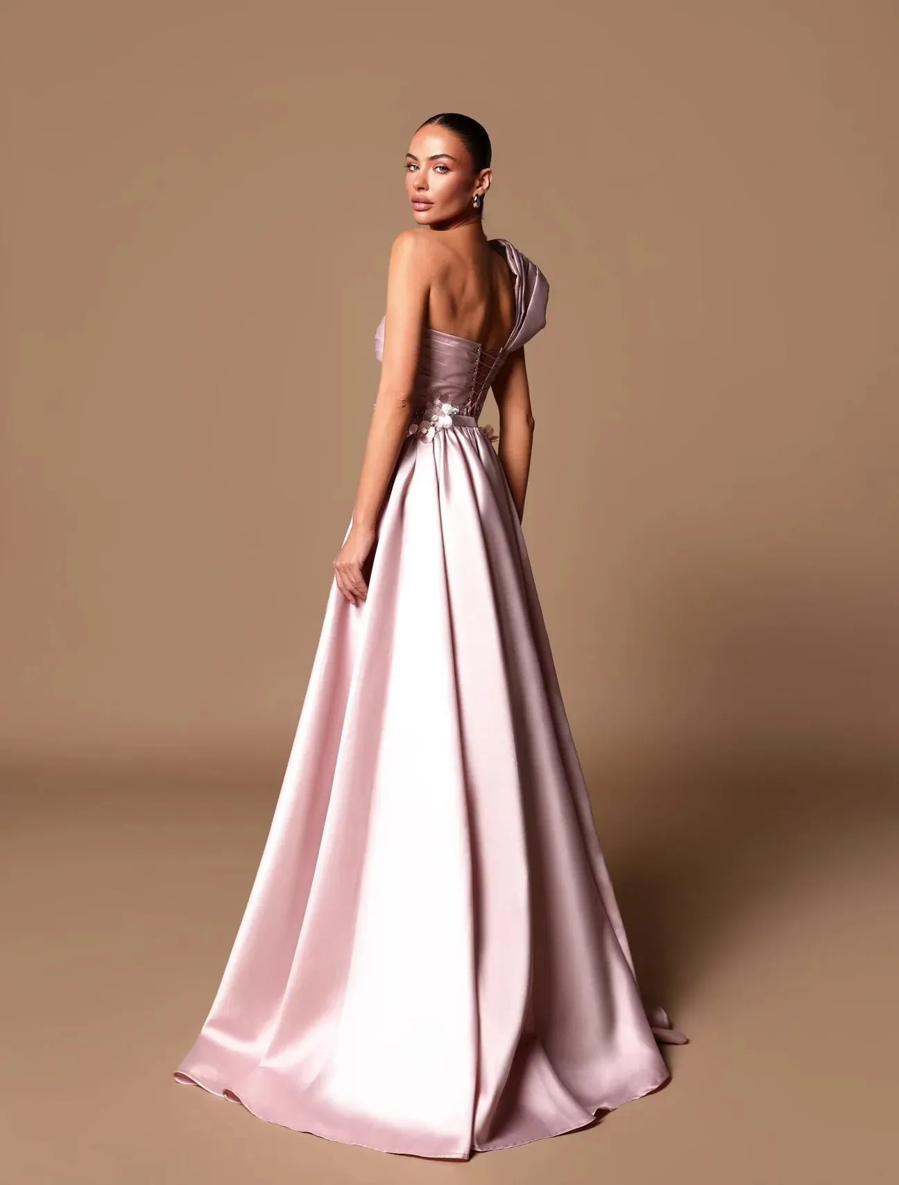 FLORAL BEADED GOWN WITH DETACHABLE OVERSKIRT