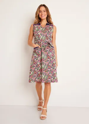 Floral sleeveless zipped apron