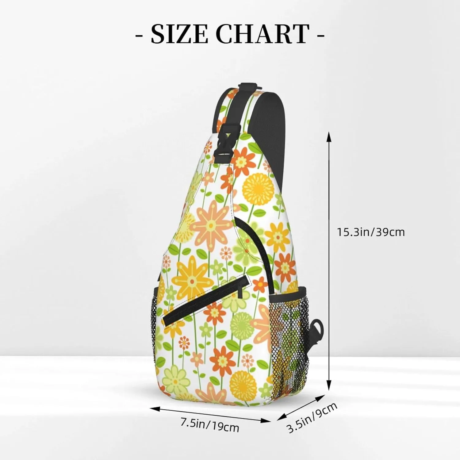 Flowers Chest Bags Crossbody Sling Bag Shoulder Bag Travel Hiking Daypack For Men Women