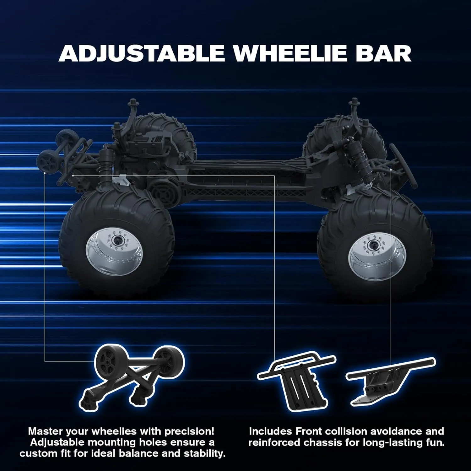 FMS 1/10 RC Truck Ford F100 – 2WD Monster Truck with Licensed Body, 550 Brushed Motor, Oil Shocks, Independent Suspension – All-Terrain RC Crawler, High Speed Off-Road RC Car for gift (HIGH ROLLER RS)