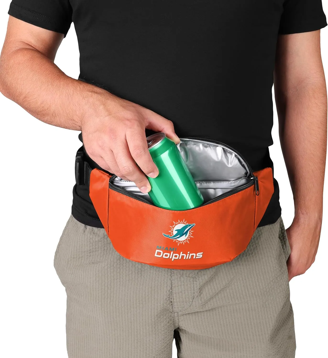 FOCO NFL Team Big Logo Fanny Pack Cooler, Miami Dolphins
