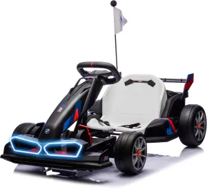 FORESEE 36V Licensed BMW Kids Electric Go Kart, Battery Powered Drift Kart w/Adjustable Seat, Ride On Toy for Big Kids Ages 6 , 8.6MPH Racing Go Cart w/400W Motor, LED Lights & Safety Belt, Black