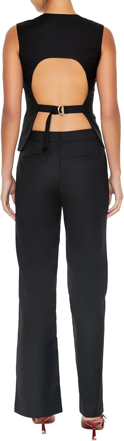 Forever 21 womens Twill Cutout Vest & Pants Set