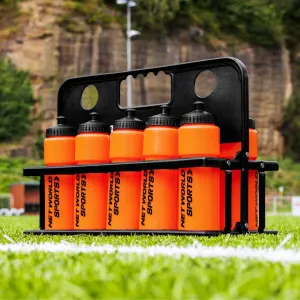 FORZA Team Sports Water Bottles | 25oz Capacity with Portable Carry Bag or Foldable Carrier - BPA-Free Plastic for Hydration on the Go (Foldable Carrier, Orange)
