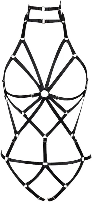 Full body harness for women Lingerie cage Festival Rave Chest strap Garter belt set Punk Goth Halloween Stretchy Fabric