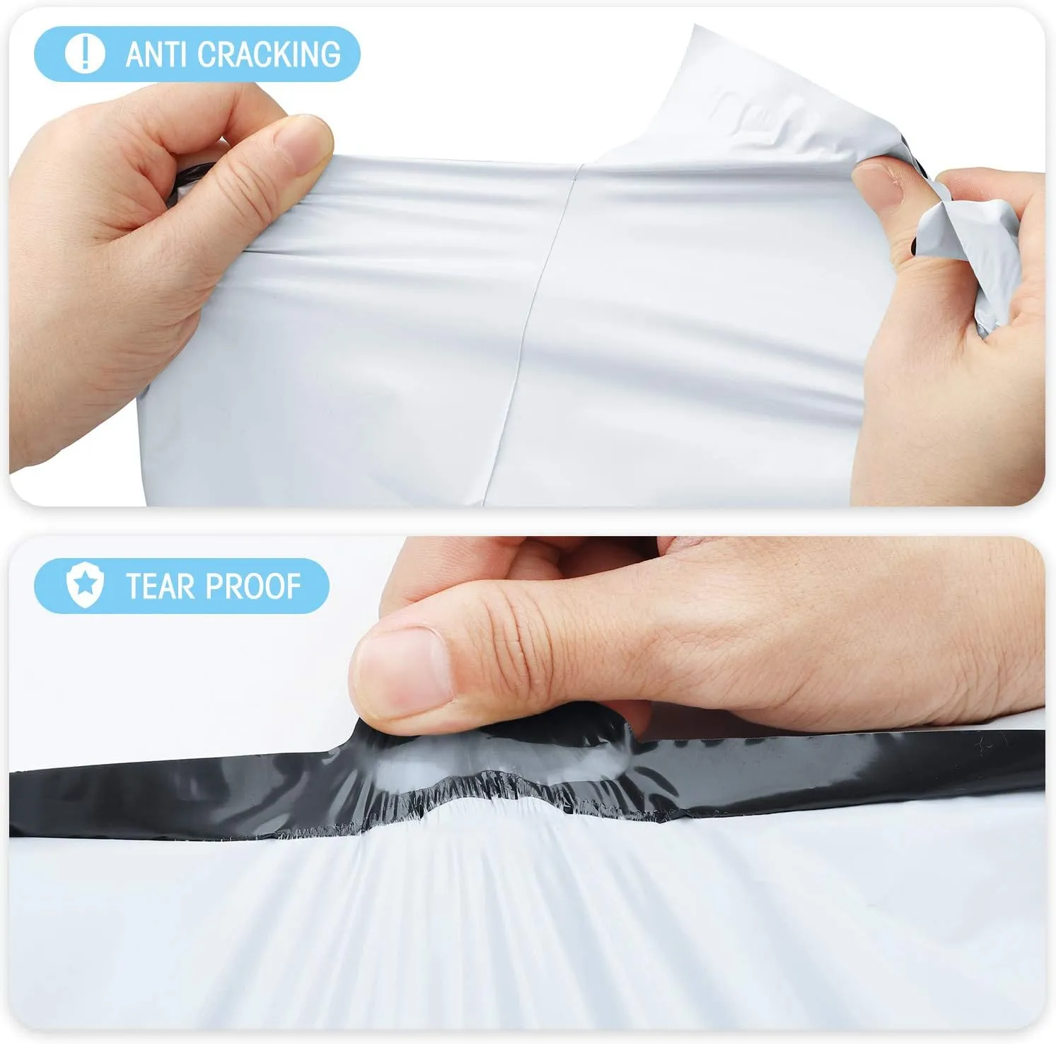 Fuxury 10x13 200 Pcs White Poly Mailers Shipping Envelopes, Self-Sealing Envelopes, Boutique Custom Bags, Enhanced Durability Multipurpose Envelopes, Keep Items Safe & Protected