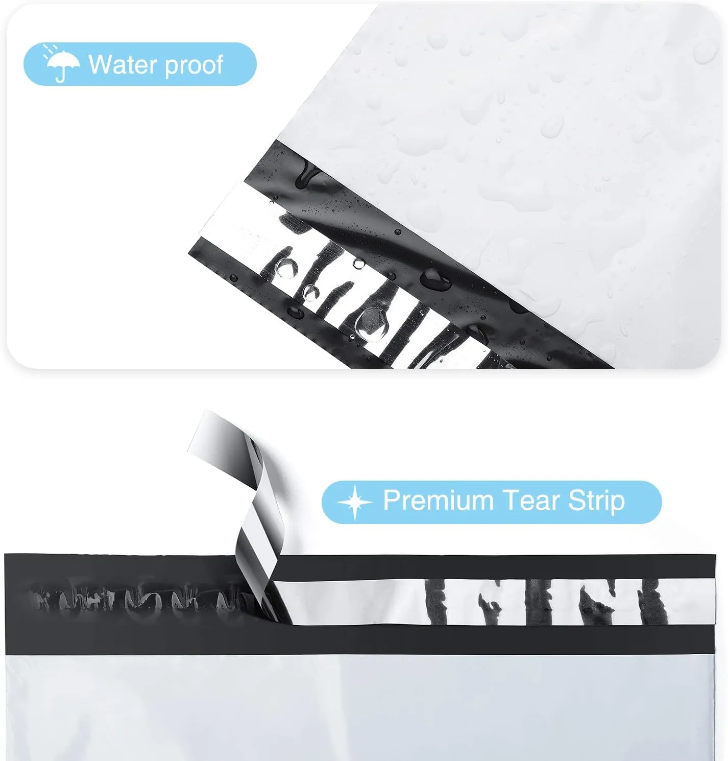 Fuxury 10x13 200 Pcs White Poly Mailers Shipping Envelopes, Self-Sealing Envelopes, Boutique Custom Bags, Enhanced Durability Multipurpose Envelopes, Keep Items Safe & Protected