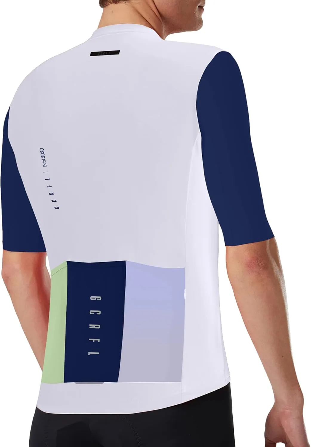 GCRFL Cycling Jersey Men Shorts Sleeves Road Bike Jersey Bicycle Tops Shirt, Zipper Pocket UPF 50  Lightweight PRO Race Fit