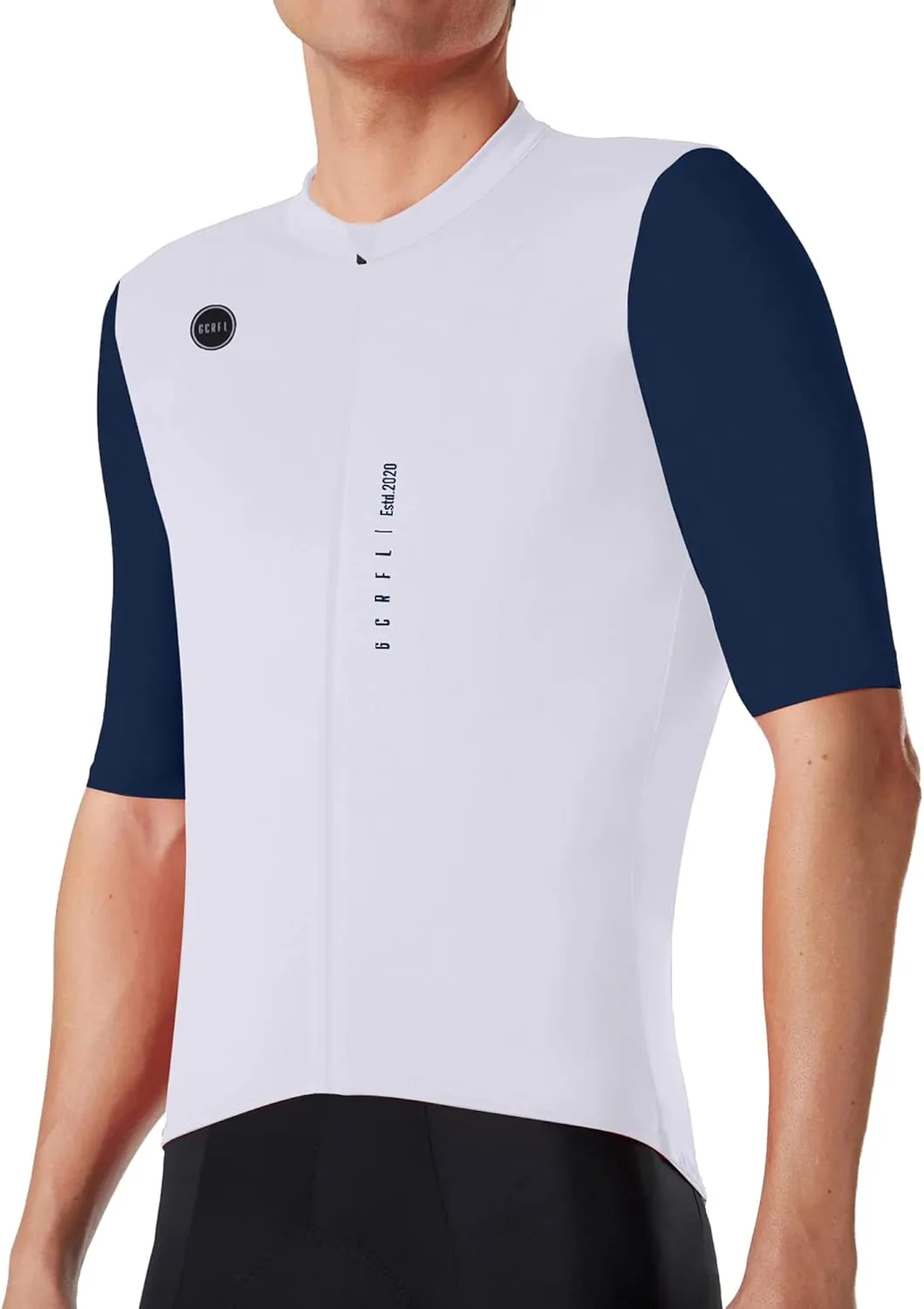GCRFL Cycling Jersey Men Shorts Sleeves Road Bike Jersey Bicycle Tops Shirt, Zipper Pocket UPF 50  Lightweight PRO Race Fit
