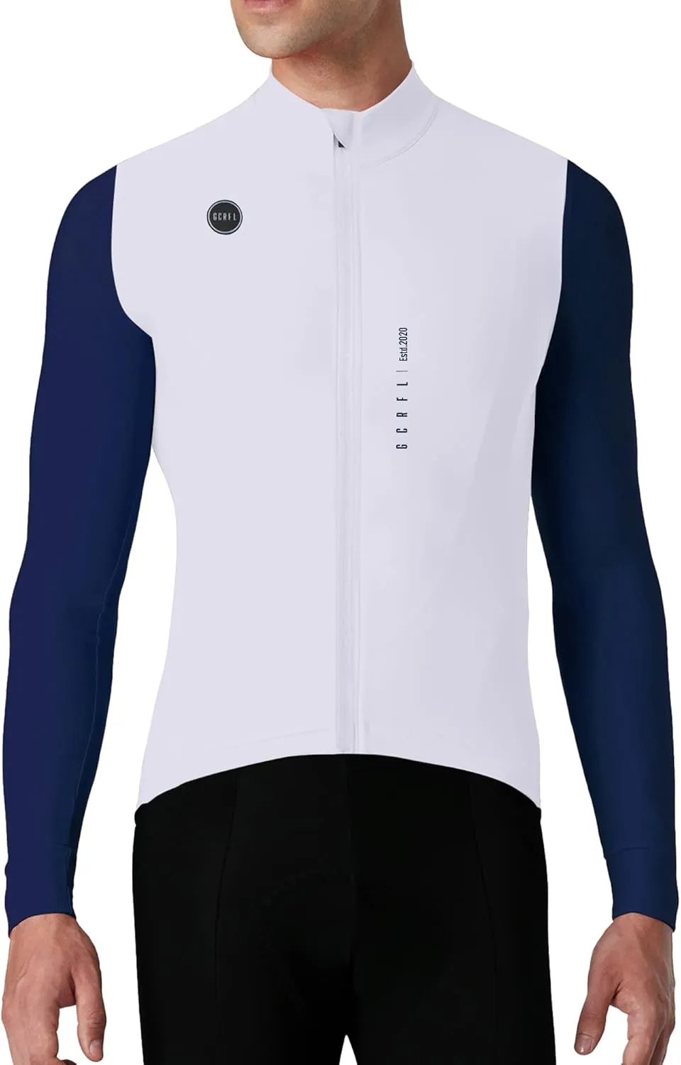GCRFL Men's Cycling Jersey Long Sleeves Road Bike Jersey Shirt Cycling Tops, Zipper Pocket Lightweight PRO Race Fit UPF 50 