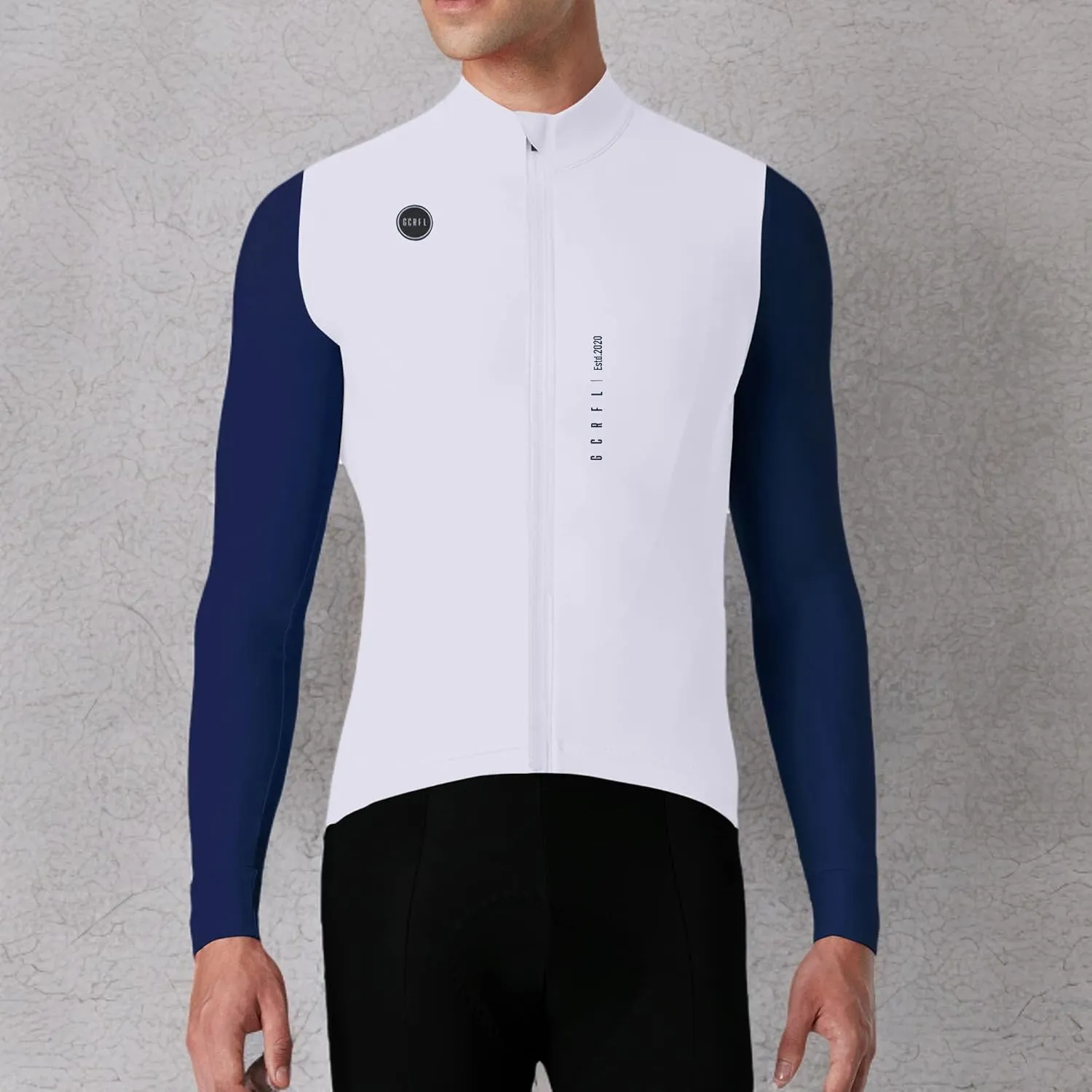 GCRFL Men's Cycling Jersey Long Sleeves Road Bike Jersey Shirt Cycling Tops, Zipper Pocket Lightweight PRO Race Fit UPF 50 