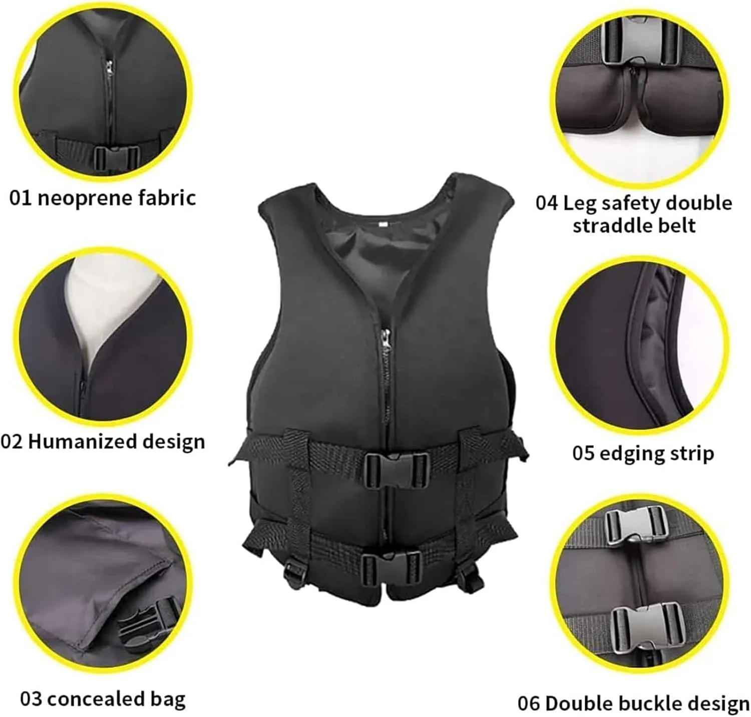 Generic Adult Kayak Vest, Adjustable Swim Jacket with Adjustable Safety Buckle for Swimming Rafting River Tracing Motorboat(Blue,X-Large)
