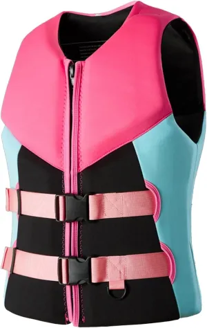 Generic Adult Kayak Vest, Watersports Swimming Jacket with Adjustable Belts for Rafting Swimming River Tracing Motorboat Surfing(X-Large), Pink