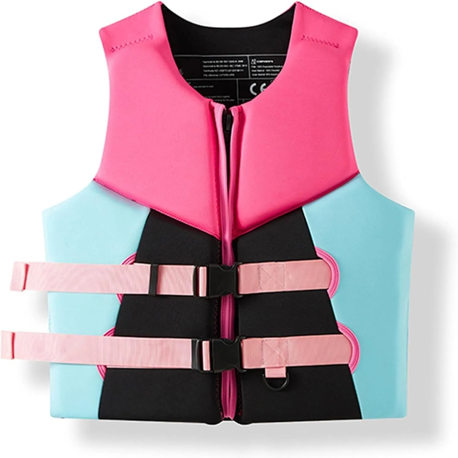 Generic Adult Kayak Vest, Watersports Swimming Jacket with Adjustable Belts for Rafting Swimming River Tracing Motorboat Surfing(X-Large), Pink
