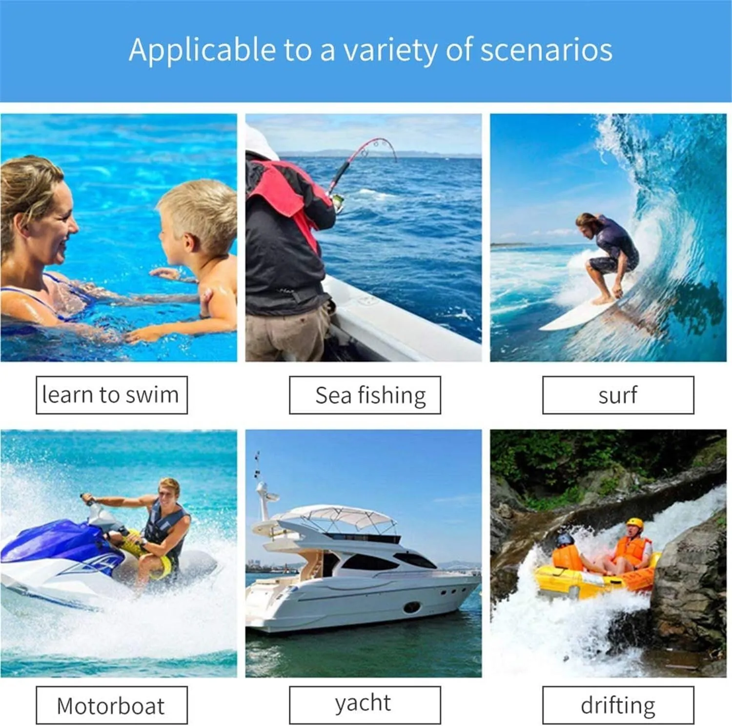 Generic Adults Surf Vest, Kayak Wakeboard Motorboats Ski Water Sports Swimming Vest