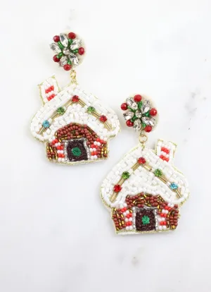 Gingerbread Cottage Beaded Earrings