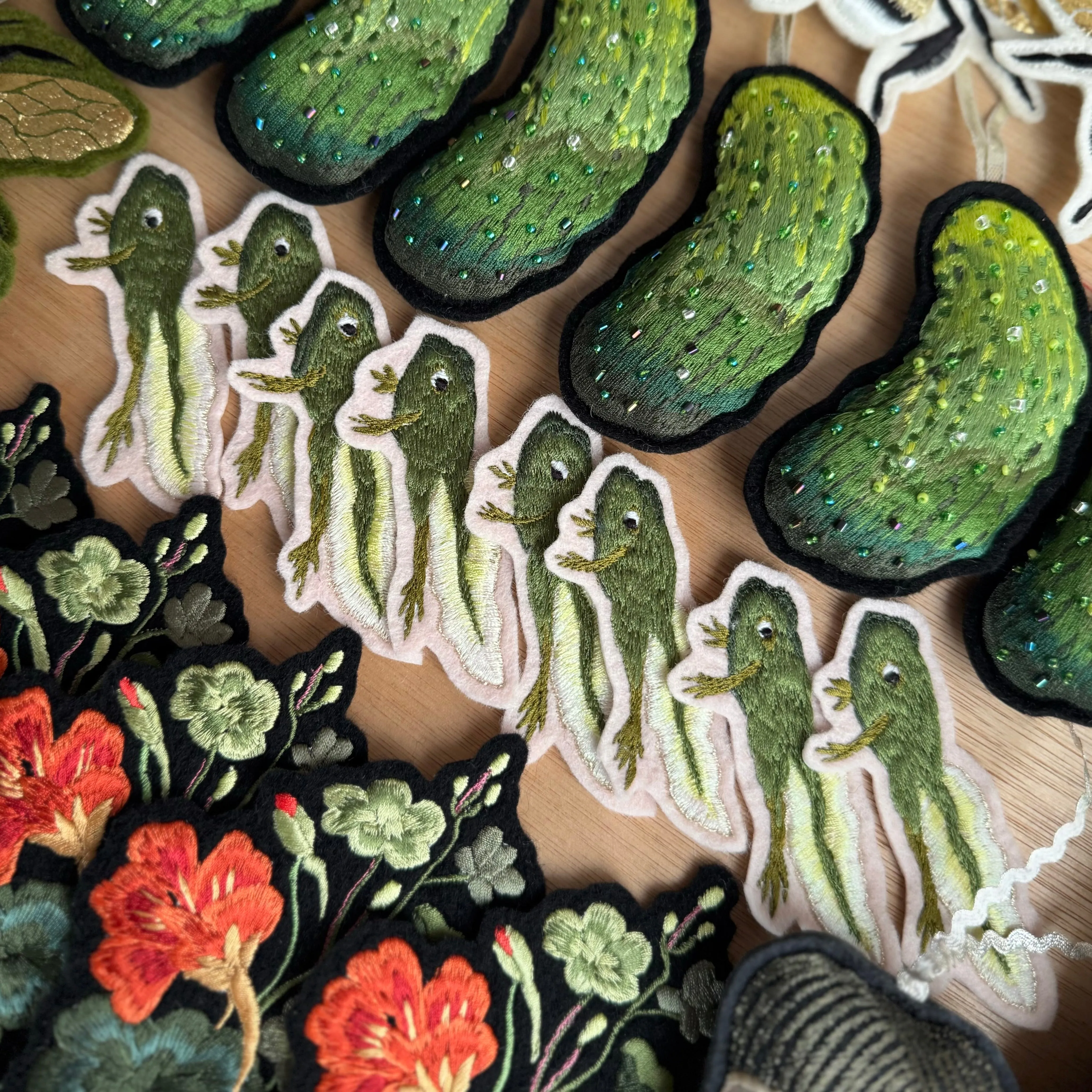 Glitzy Gherkin Embellished & Embroidered Decoration