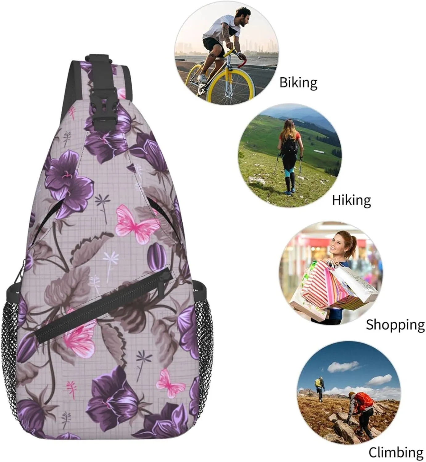 Gnomes Sunflower Chest Bags Crossbody Sling Bag Shoulder Bag Travel Hiking Daypack For Men Women