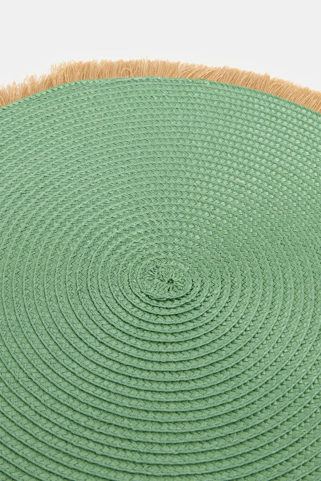 Green Embellished Round Placemat