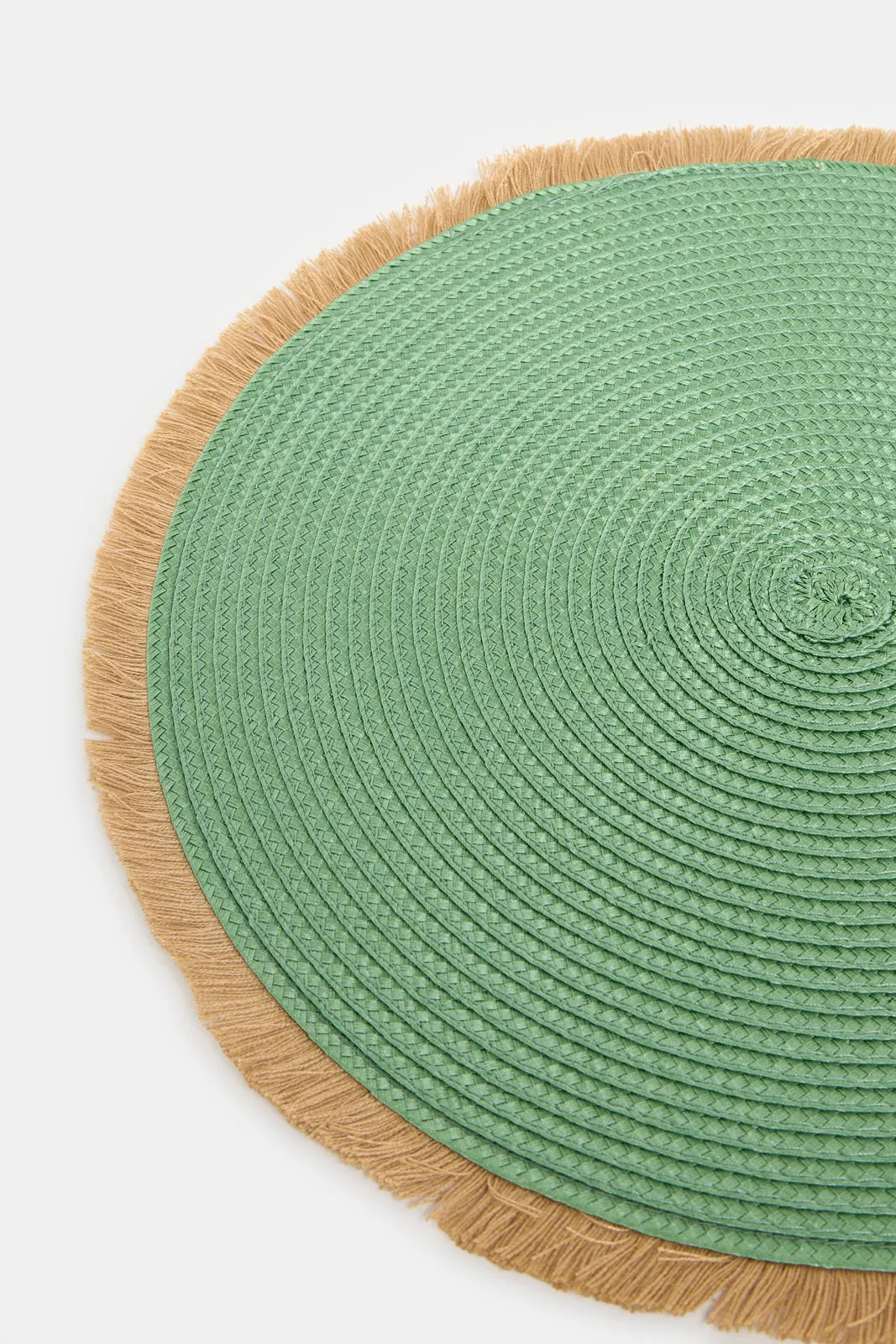 Green Embellished Round Placemat