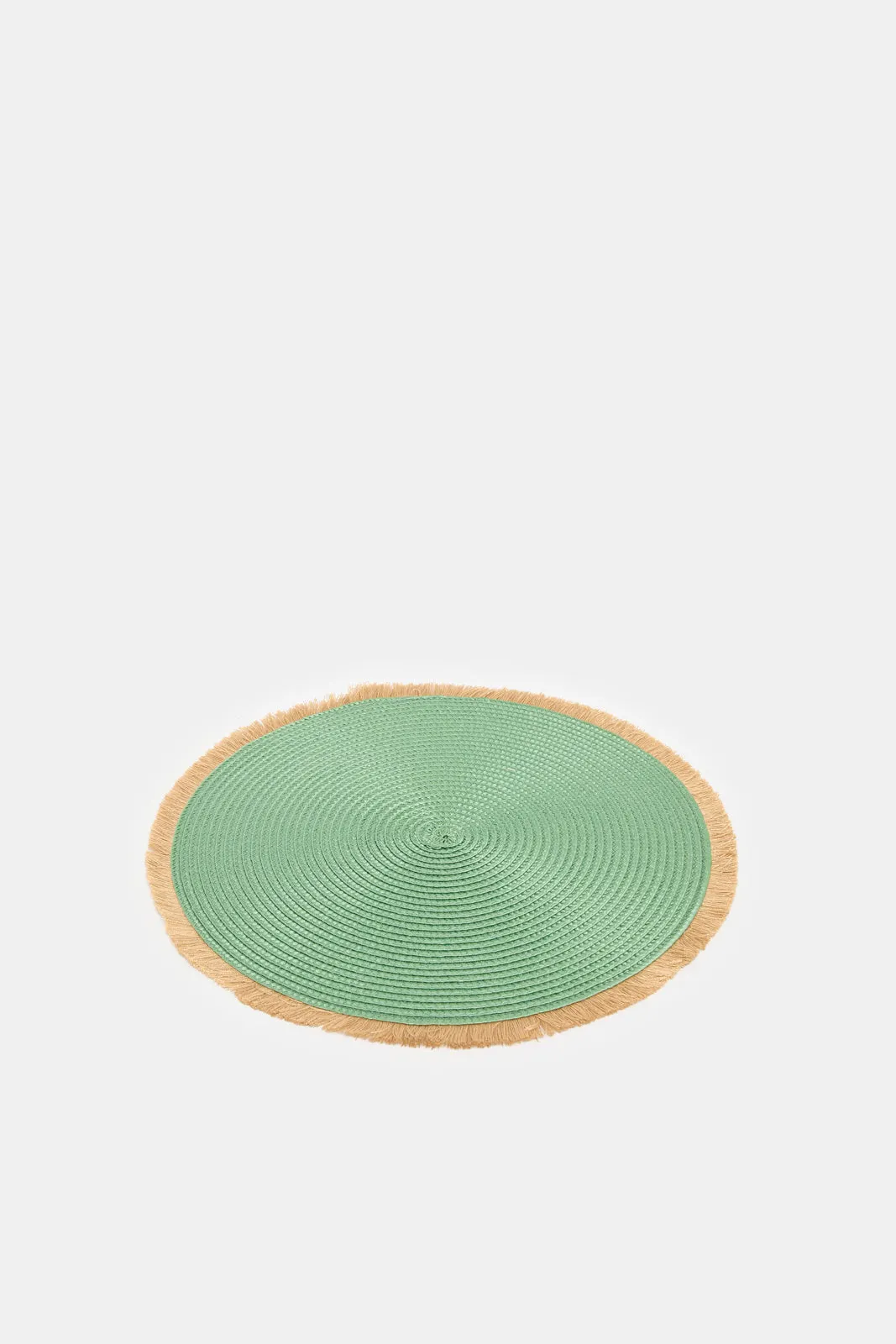 Green Embellished Round Placemat