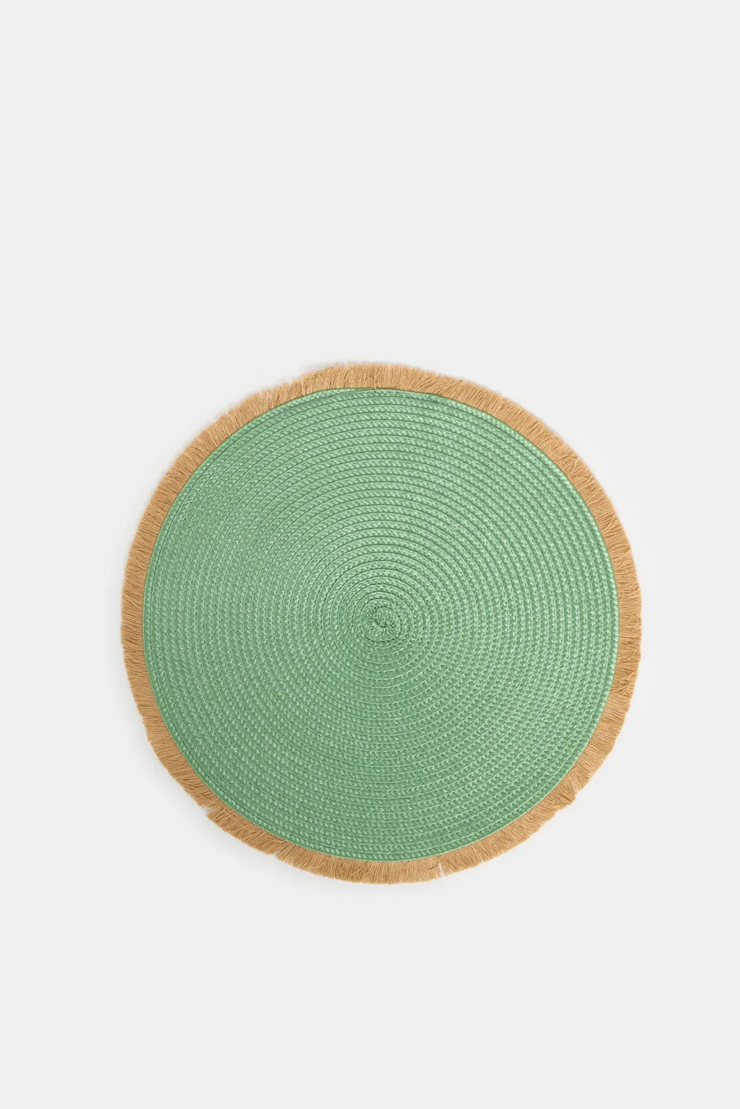 Green Embellished Round Placemat