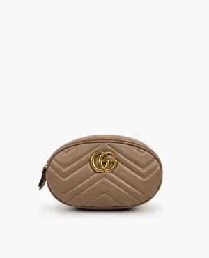 Gucci GG Marmont Leather Dusty Pink Belt Bag