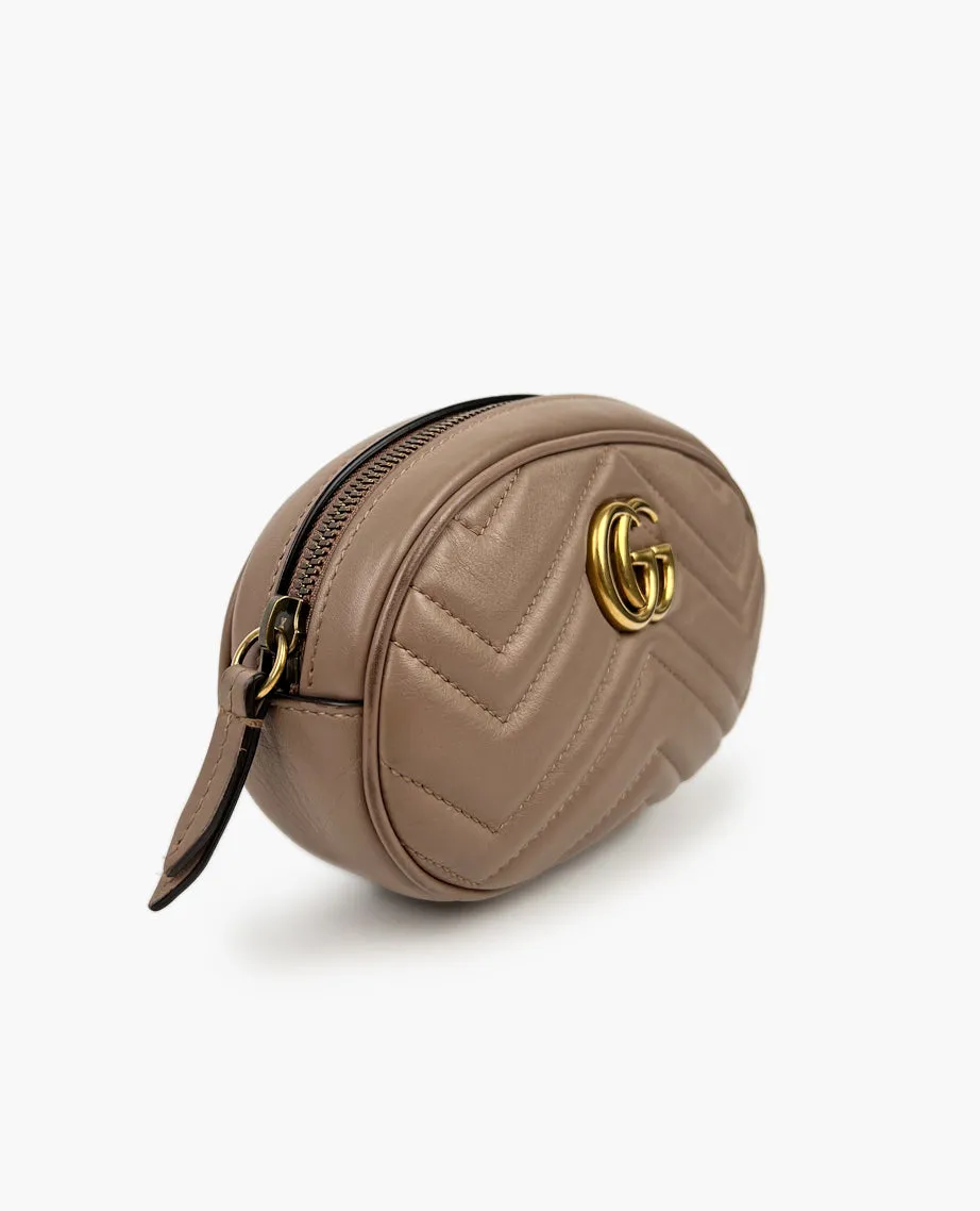 Gucci GG Marmont Leather Dusty Pink Belt Bag