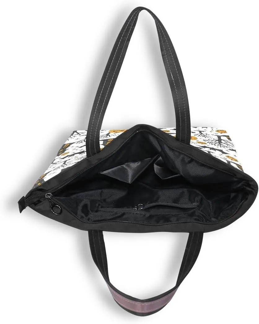Halloween Tomb and Pumpkin Shoulder Bags Large Handle Ladies Handbag