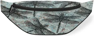 Hand Painted Dragonflies Fanny Pack for Women Men Waist Pack Crossbody Bag with Adjustable Belt for Travel Hiking Running Cycling Festivals