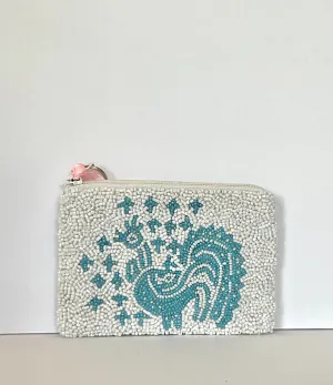 Handmade Beaded Coin Purse Pyrex Butterprint Pattern