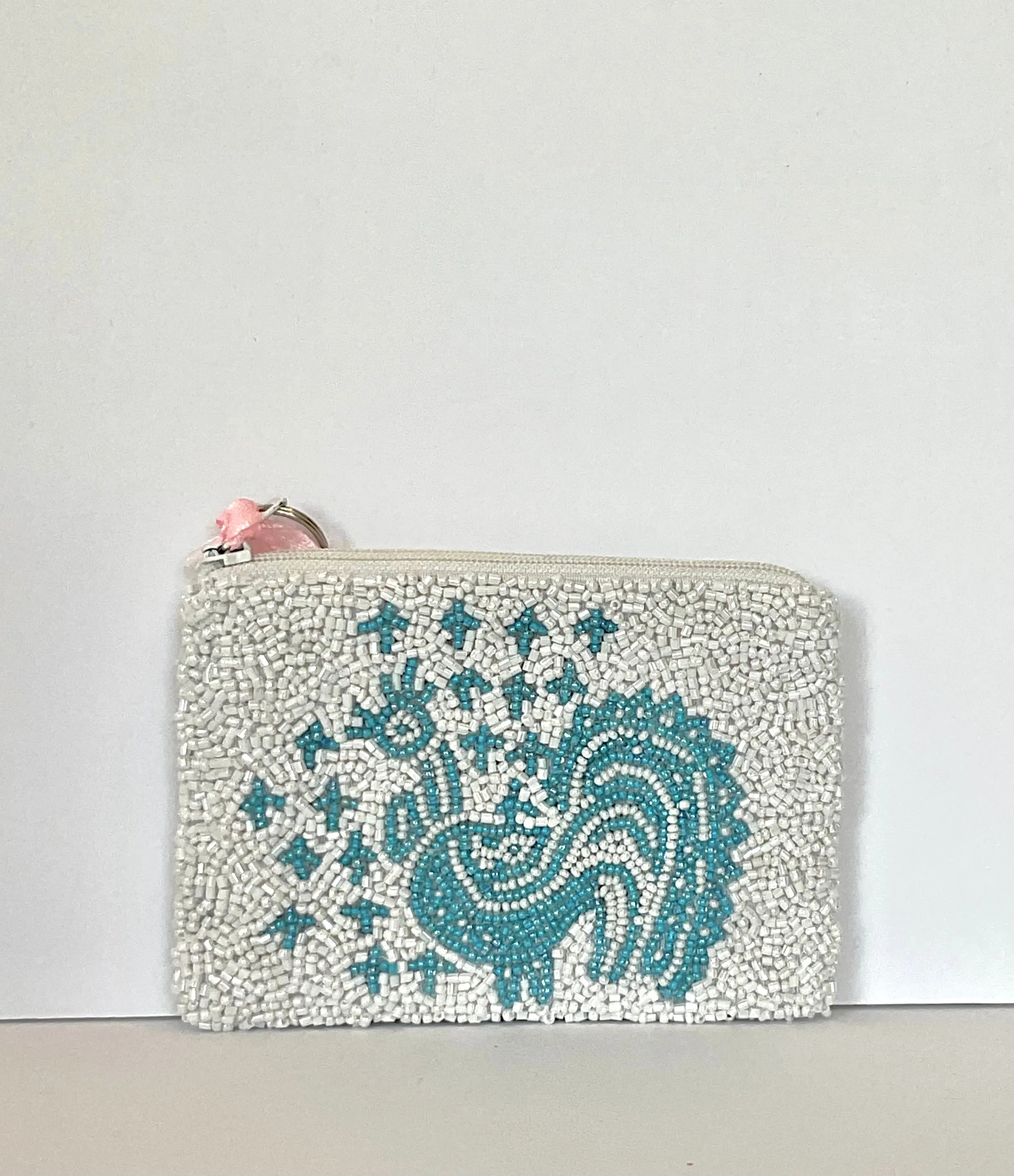 Handmade Beaded Coin Purse Pyrex Butterprint Pattern