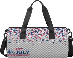 Happy 4th Of July Travel Duffel Bag Patriotic Independence Day Sports Gym Bag Men Women Sports Travel Luggage Bag 17.6”×9”×9 “ Duffel Bag Weekend Overnight Gym Bag Nvenient For Carrying