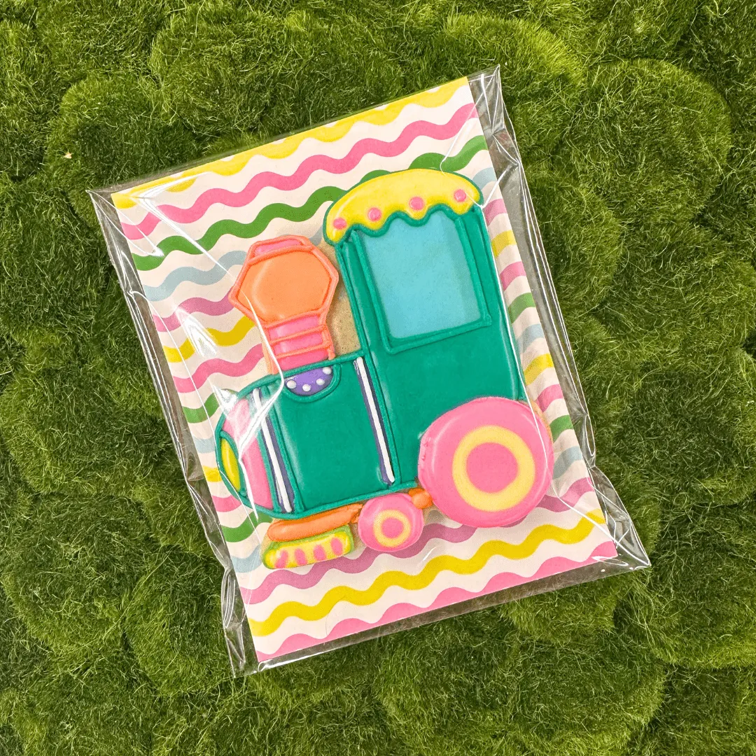 Happy Easter Dots and Waves Cookie Backer - Food Safe, Double Sided 3.75" x 5"
