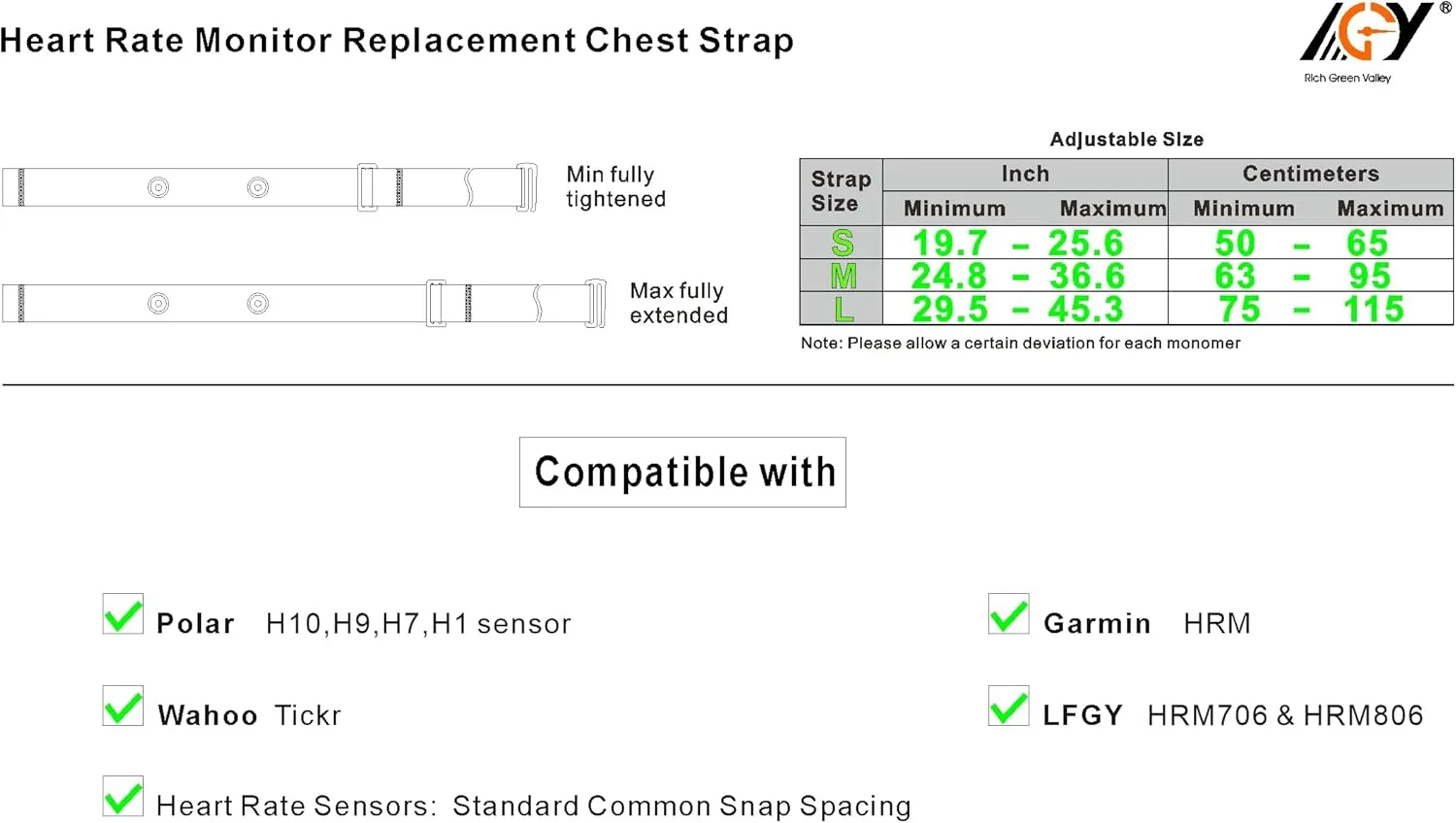 Heart Rate Monitor Chest Strap fits for Polar H10 H9 H7 Wahoo Tickr Garmin HRM,​Multi-Packs