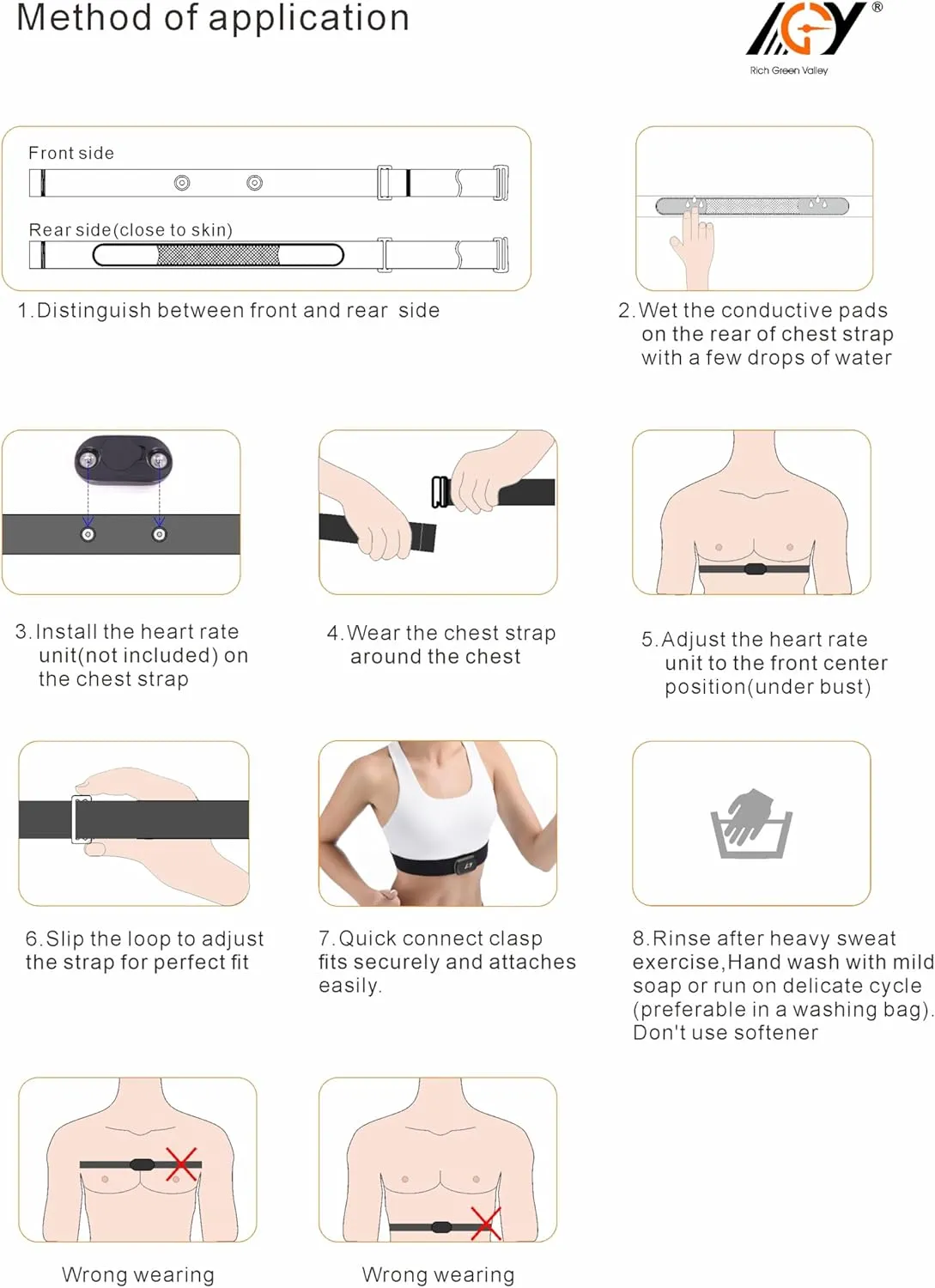 Heart Rate Monitor Chest Strap fits for Polar H10 H9 H7 Wahoo Tickr Garmin HRM,​Multi-Packs