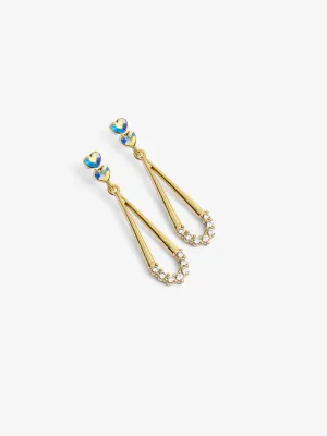 Heart Stud Drop Earrings - EAWE5-017